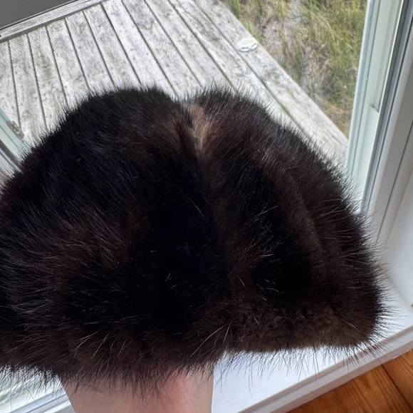 Vintage Genuine Fur Hat – Dark Brown Mink (Size M/L) - Picture 1 of 2